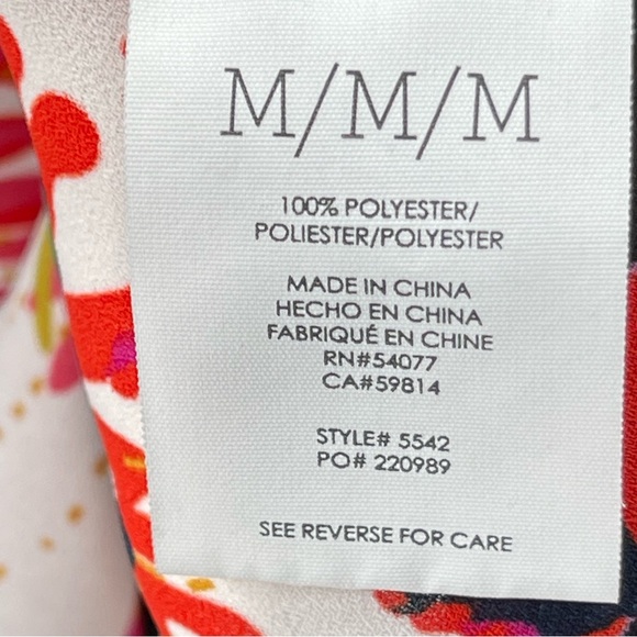 Cabi Hyacinth Hibiscus Floral Print Sleeveless Blouse Style #5542 Size Medium - Picture 12 of 12